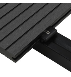 Panneaux de terrasse solides et accessoires WPC 16m² 2,2 m Noir