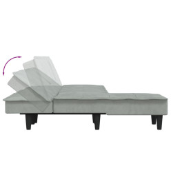 Canapé-lit en forme de L gris clair 255x140x70 cm velours