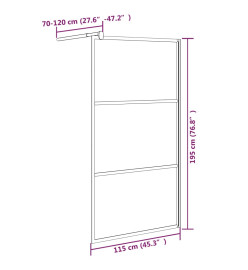 Paroi de douche 115x195 cm Verre ESG avec design de pierre Noir