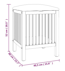 Tabouret de salle de bain 40,5x40x52 cm Bois massif de noyer