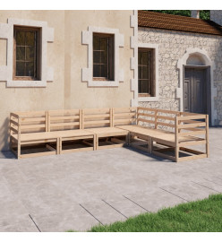 Salon de jardin 6 pcs Bois de pin massif