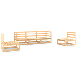 Salon de jardin 5 pcs bois de pin massif