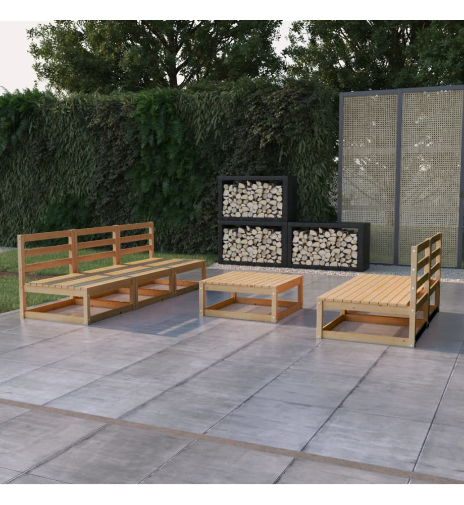 Salon de jardin 6 pcs bois de pin massif Salon de jardin 6 pcs bois de pin massif