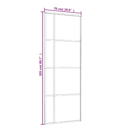 Porte coulissante Verre ESG et aluminium 76x205 cm Blanc