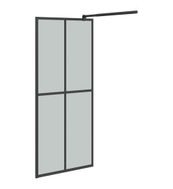 Paroi de douche avec étagère Noir 80x195 cm Verre ESG&Aluminium