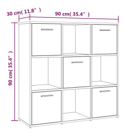 Bibliothèque Chêne fumé 90x30x90 cm Bois d'ingénierie