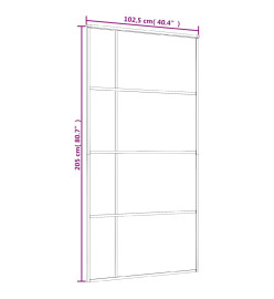 Porte coulissante Verre ESG et aluminium 102,5x205 cm Blanc