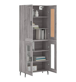 Buffet haut Sonoma gris 69,5x34x180 cm Bois d'ingénierie