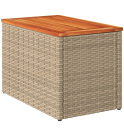 Tables d'appoint de jardin 2 pcs beige rotin bois massif