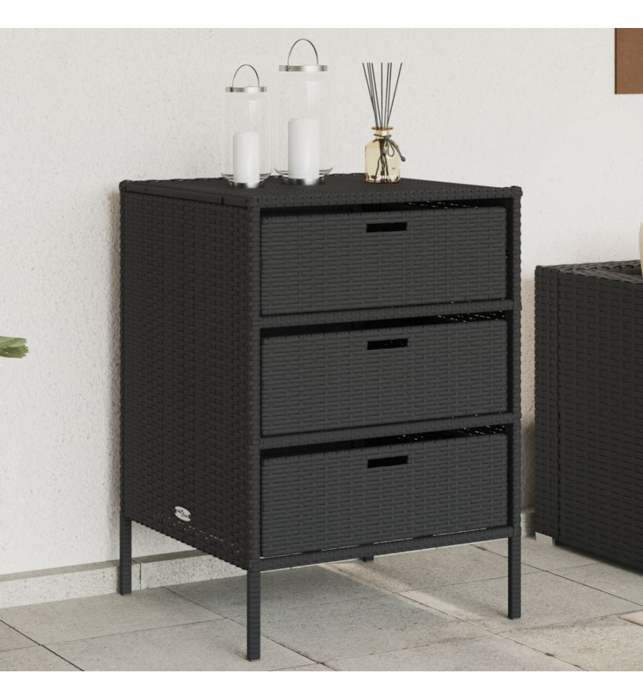 Armoire de rangement de jardin noir 55x59x80 cm résine tressée Armoire de rangement de jardin noir 55x59x80 cm résine tressée