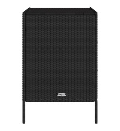 Armoire de rangement de jardin noir 55x59x80 cm résine tressée