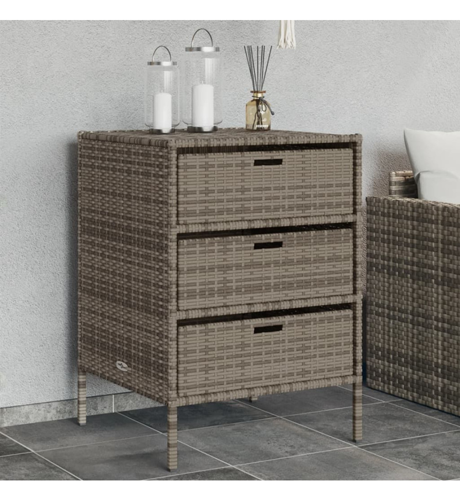 Armoire de rangement de jardin gris 55x59x80 cm résine tressée Armoire de rangement de jardin gris 55x59x80 cm résine tressée