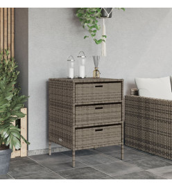 Armoire de rangement de jardin gris 55x59x80 cm résine tressée