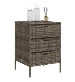 Armoire de rangement de jardin gris 55x59x80 cm résine tressée
