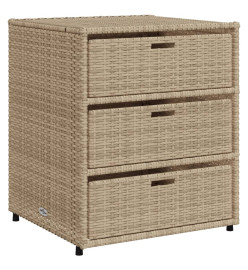 Armoire de rangement de jardin beige 55x59x69 cm résine tressée