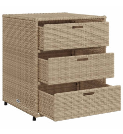 Armoire de rangement de jardin beige 55x59x69 cm résine tressée