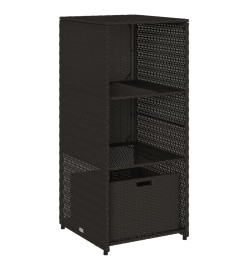 Armoire de rangement de jardin noir 50x55x115 cm résine tressée