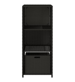 Armoire de rangement de jardin noir 50x55x115 cm résine tressée