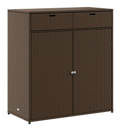 Armoire de rangement jardin marron 105x55x113 cm résine tressée
