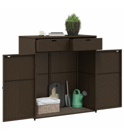 Armoire de rangement jardin marron 105x55x113 cm résine tressée