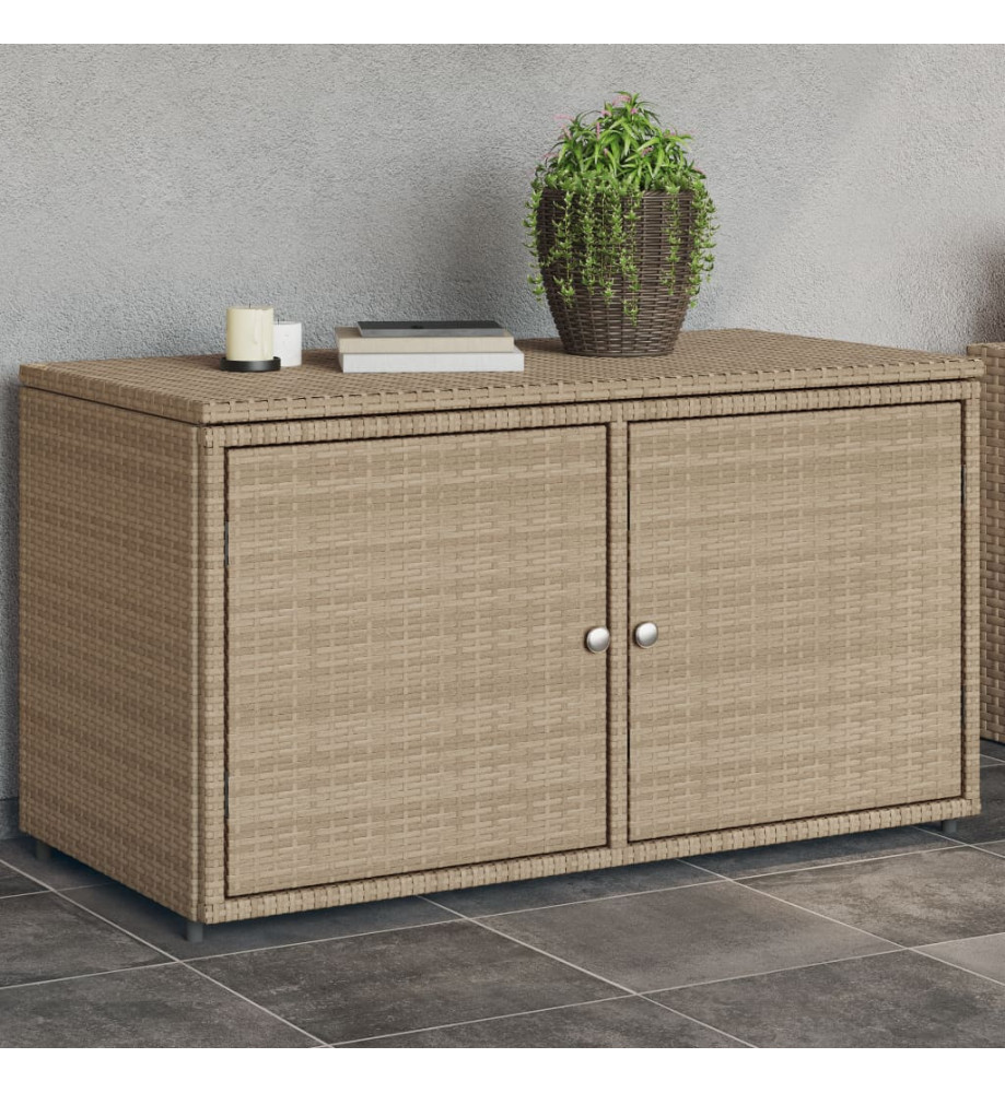Armoire de rangement jardin beige 110x55x60,5 cm résine tressée Armoire de rangement jardin beige 110x55x60,5 cm résine tressée