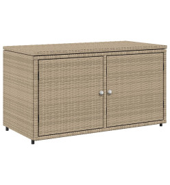 Armoire de rangement jardin beige 110x55x60,5 cm résine tressée