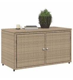 Armoire de rangement jardin beige 110x55x60,5 cm résine tressée