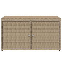 Armoire de rangement jardin beige 110x55x60,5 cm résine tressée