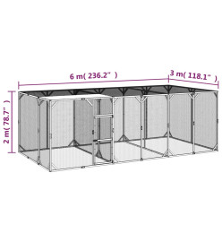 Poulailler 600x300x200 cm Bois de pin massif imprégné