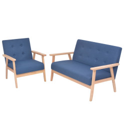 Ensemble de canapé 2 pcs Tissu bleu