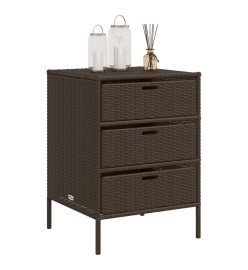 Armoire de rangement de jardin marron 55x59x80cm résine tressée