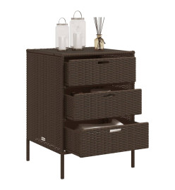 Armoire de rangement de jardin marron 55x59x80cm résine tressée