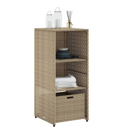 Armoire de rangement de jardin beige 50x55x115cm résine tressée