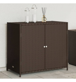 Armoire de rangement de jardin marron 83x45x76cm résine tressée