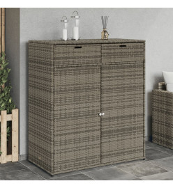Armoire de rangement de jardin gris 105x55x113cm résine tressée