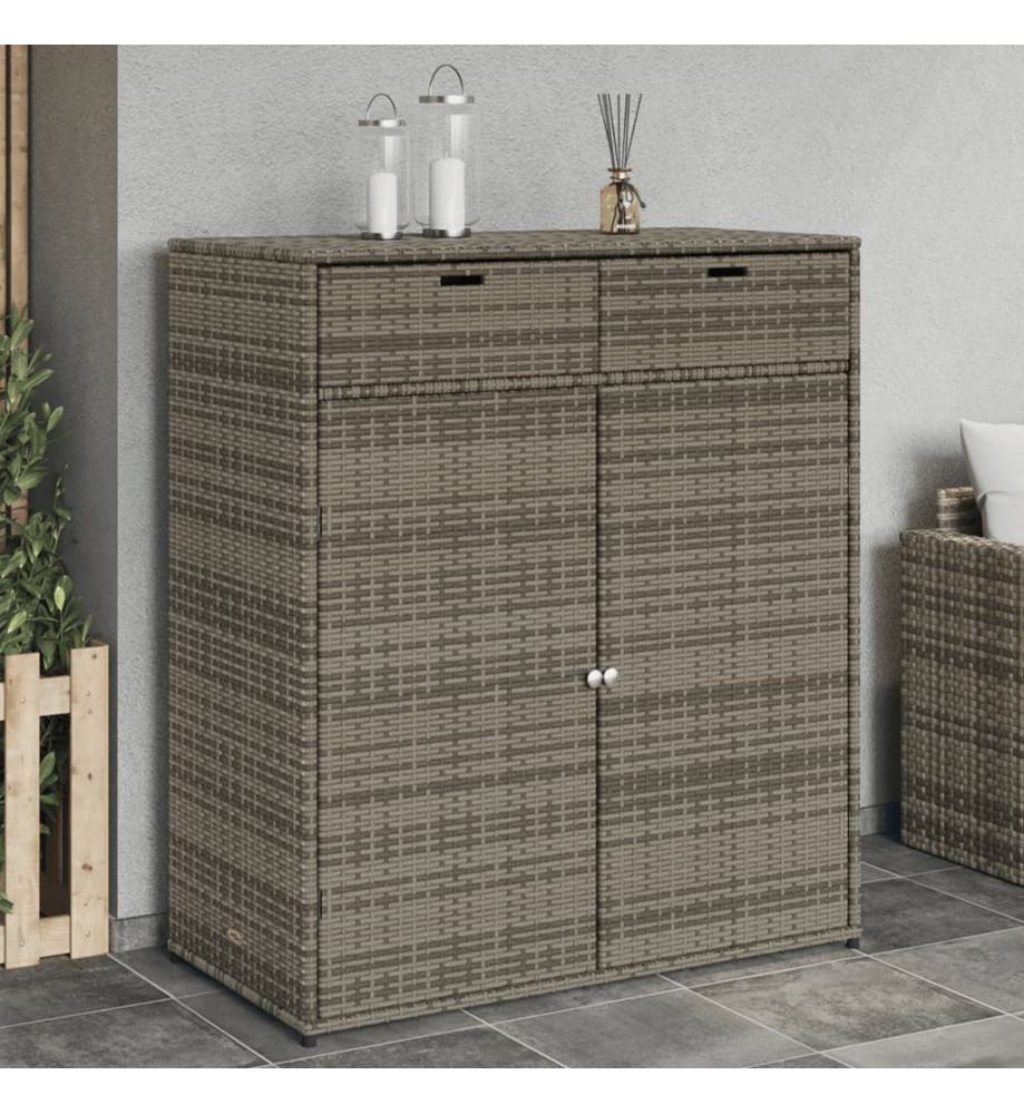 Armoire de rangement de jardin gris 105x55x113cm résine tressée Armoire de rangement de jardin gris 105x55x113cm résine tressée
