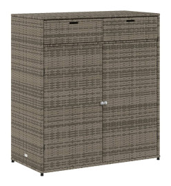Armoire de rangement de jardin gris 105x55x113cm résine tressée