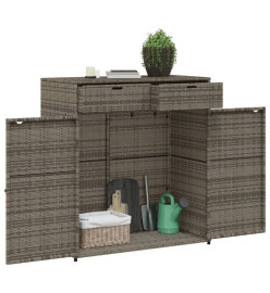 Armoire de rangement de jardin gris 105x55x113cm résine tressée