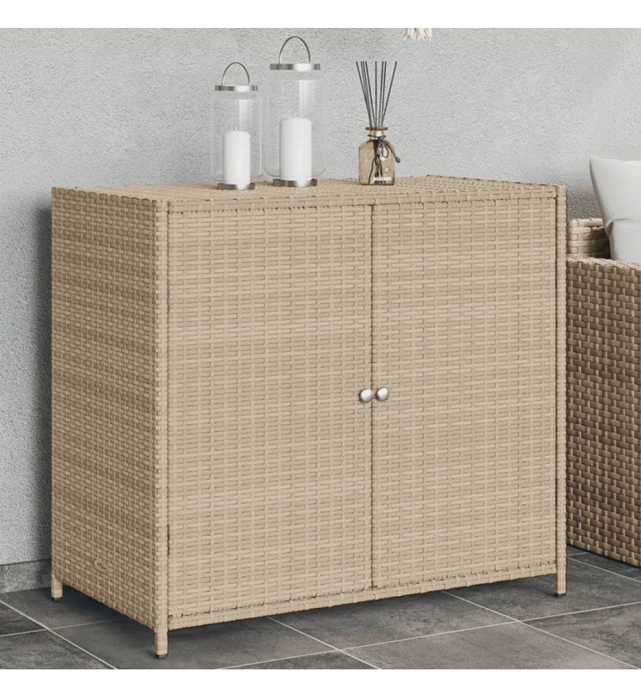 Armoire de rangement de jardin beige 83x45x76 cm résine tressée Armoire de rangement de jardin beige 83x45x76 cm résine tressée
