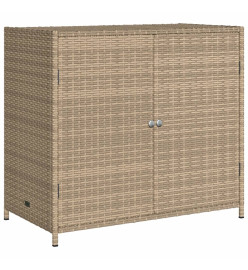 Armoire de rangement de jardin beige 83x45x76 cm résine tressée