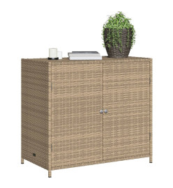 Armoire de rangement de jardin beige 83x45x76 cm résine tressée
