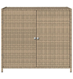 Armoire de rangement de jardin beige 83x45x76 cm résine tressée