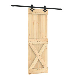 Porte coulissante et kit de quincaillerie 70x210 cm pin massif