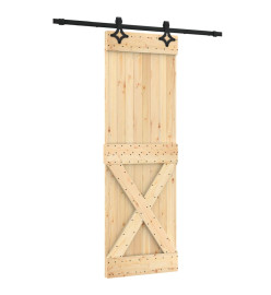 Porte coulissante et kit de quincaillerie 70x210 cm pin massif