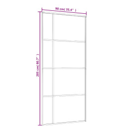 Porte coulissante Verre ESG et aluminium 90x205 cm Blanc