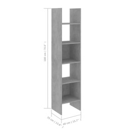 Ensemble de bibliothèque 4 pcs Gris béton Aggloméré