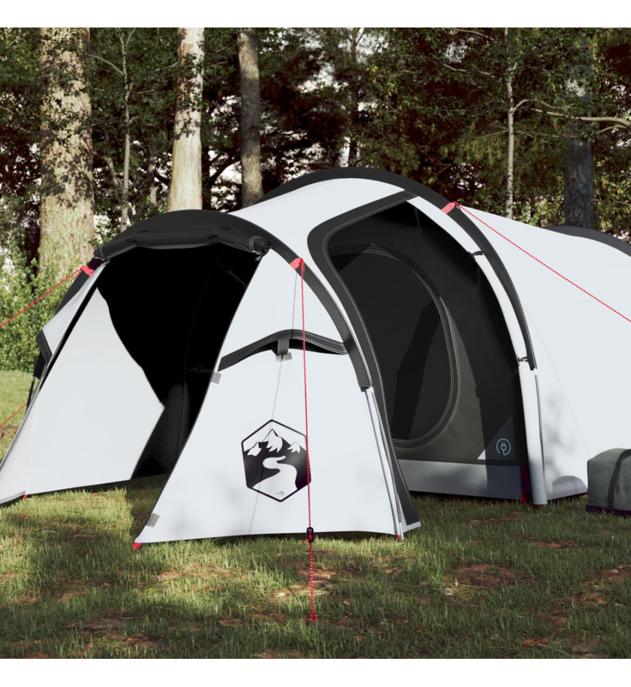 Tente de camping 3 personnes blanc 370x185x116 cm taffetas 190T