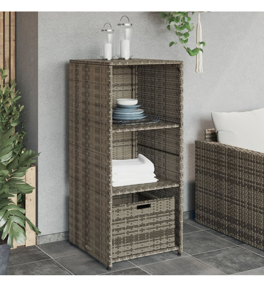 Armoire de rangement de jardin gris 50x55x115 cm résine tressée Armoire de rangement de jardin gris 50x55x115 cm résine tressée