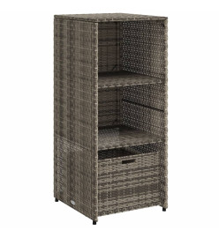 Armoire de rangement de jardin gris 50x55x115 cm résine tressée