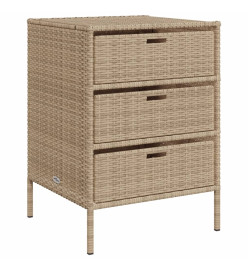 Armoire de rangement de jardin beige 55x59x80 cm résine tressée